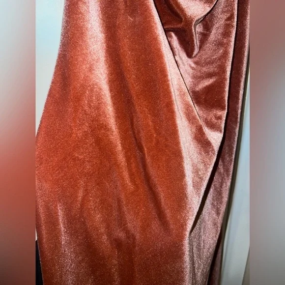 NWOT Jenny Yoo Mauve Cowl Neck Midi Dress - Picture 5 of 7